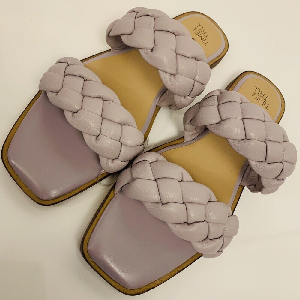 Time and Tru Women's Braided Two Band Sandals - Picture 6 of 8